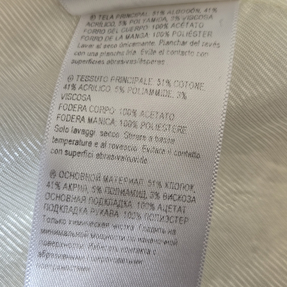 L.K BENNETT LONDON Cream Cottton Tweed Cropped Open Front Jacket With Fringe. 8 - Picture 13 of 16